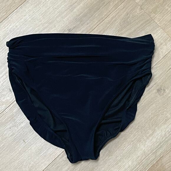 MagicSuit Solid Shirred Brief Swim Bottom Black Size 18 Swimwear Bikini Bottom - Picture 1 of 4